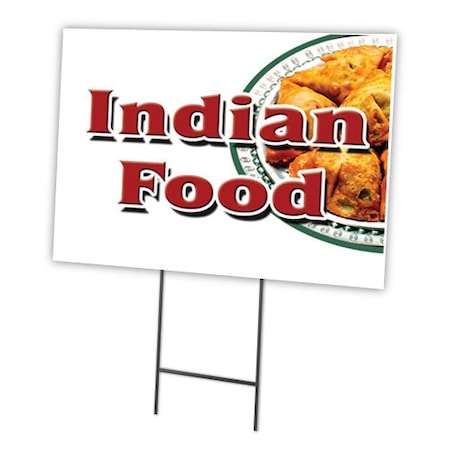 Signmission Indian Food Yard Sign & Stake outdoor plastic coroplast window, C-1824 Indian Food C-1824 Indian Food